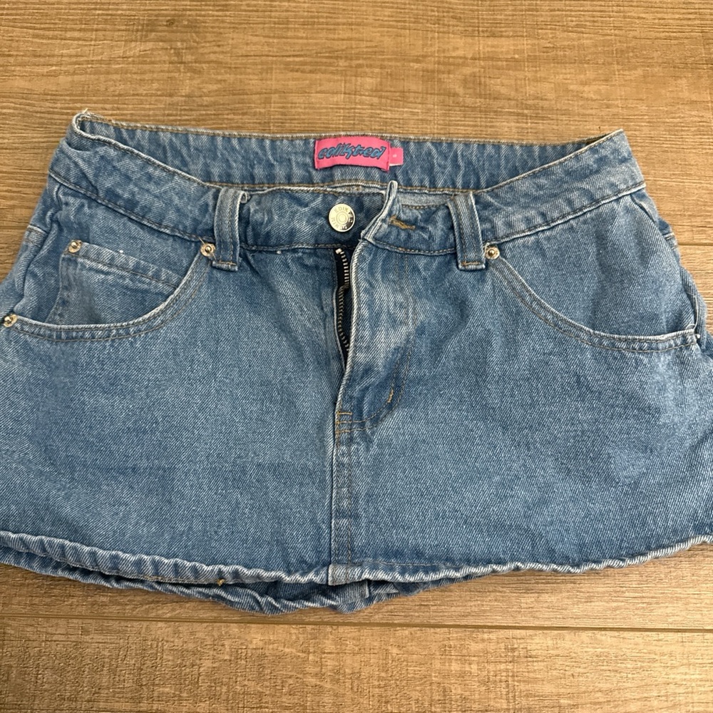 Edikted Denim Mini Skort